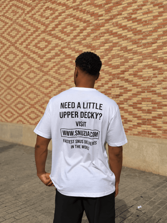 SNUZIA T-Shirt Upper Decky Statement Tee – Classic White - Snuzia